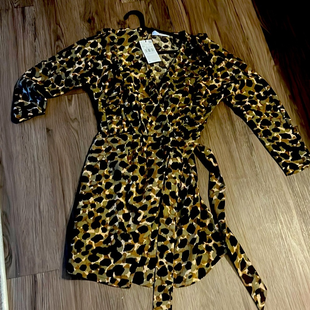 Mango animal print dress.